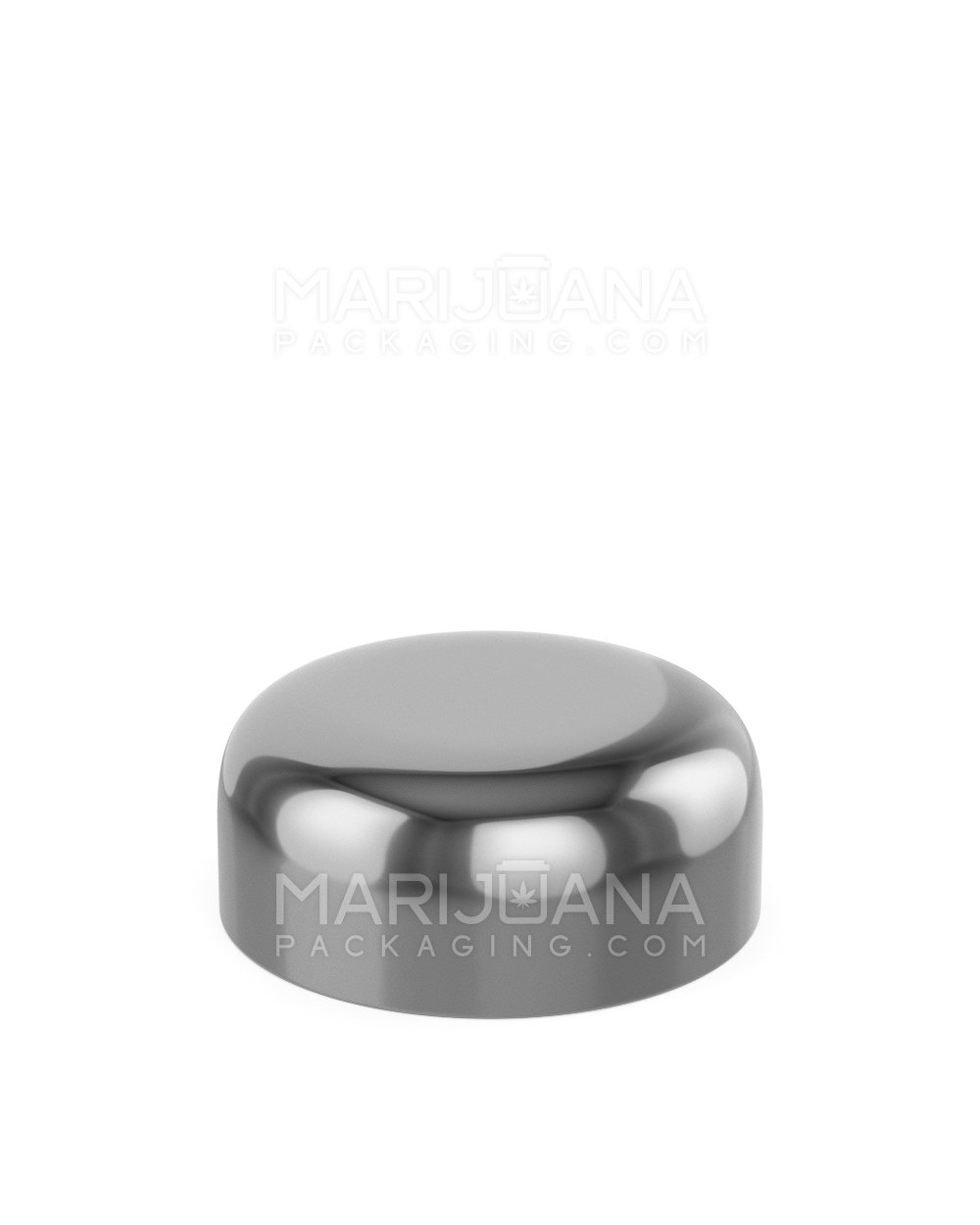 Child Resistant | Dome Push Down & Turn Plastic Caps w/ Foam Liner | 53mm - Glossy Silver - 120 Count - 3