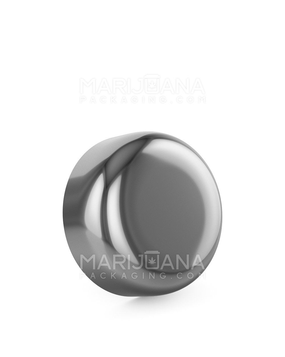 Child Resistant | Dome Push Down & Turn Plastic Caps w/ Foam Liner | 53mm - Glossy Silver - 120 Count - 1