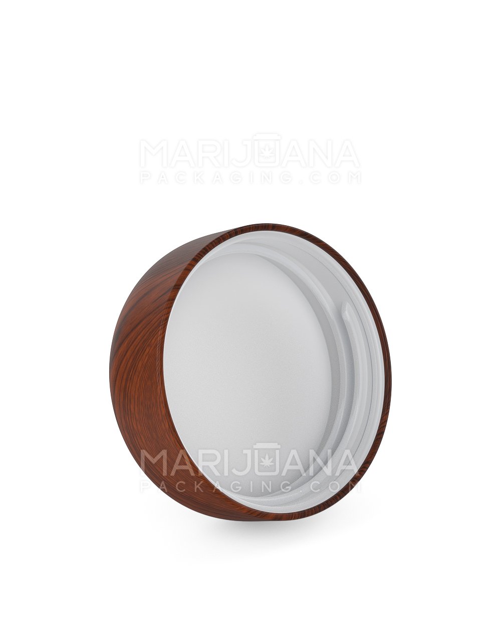 Child Resistant | Dome Push Down & Turn Plastic Caps w/ Foam Liner | 53mm - Redwood Wood - 120 Count - 2