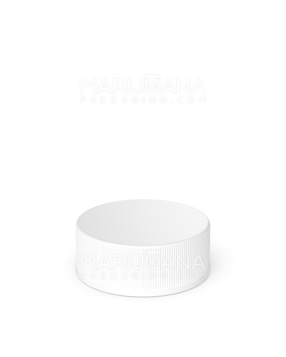 Child Resistant | Ribbed Push Down and Turn Plastic Caps w/ Foil Liner | 38mm - Semi Gloss White - 320 Count - 3