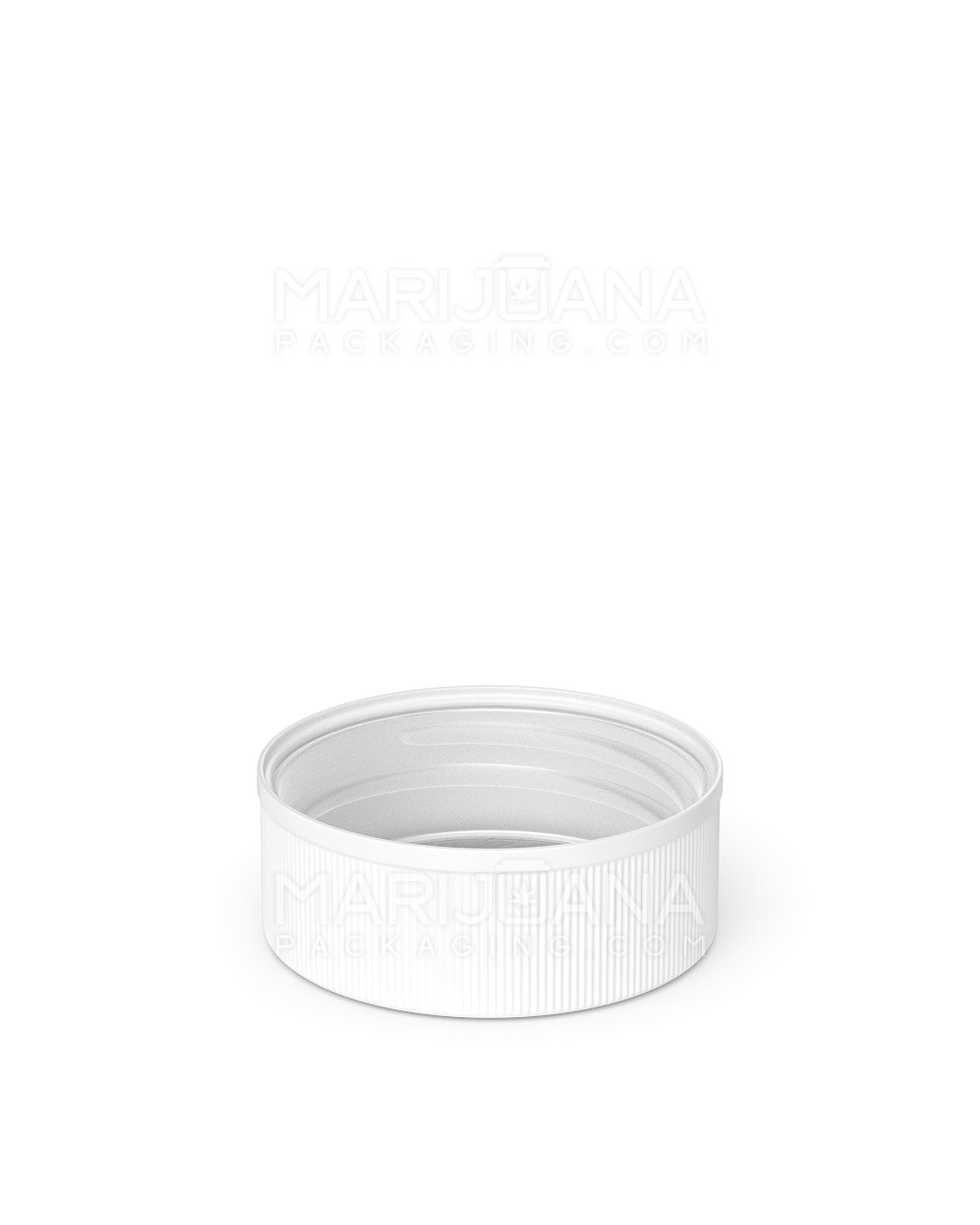 Child Resistant | Ribbed Push Down and Turn Plastic Caps w/ Foil Liner | 38mm - Semi Gloss White - 320 Count - 4