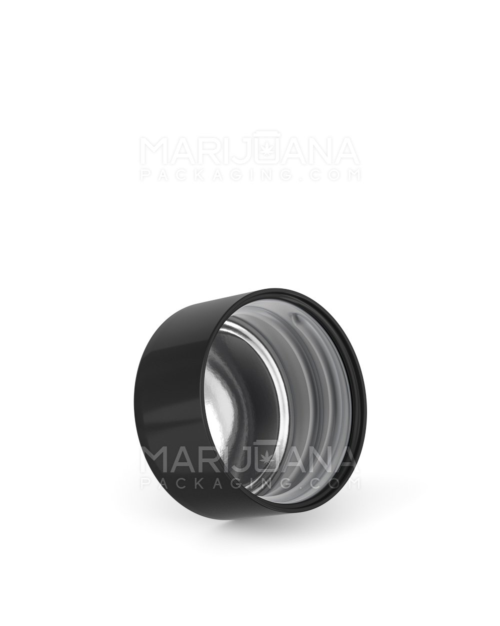 Child Resistant | Smooth Push Down & Turn Plastic Caps w/ Foil Liner | 28mm - Glossy Black - 504 Count - 2