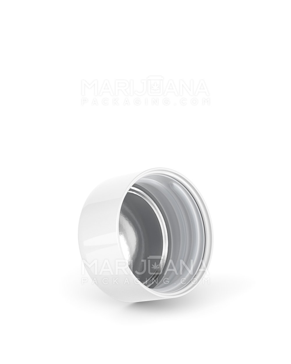 Child Resistant | Smooth Push Down & Turn Plastic Caps w/ Foil Liner | 28mm - Glossy White - 504 Count - 2