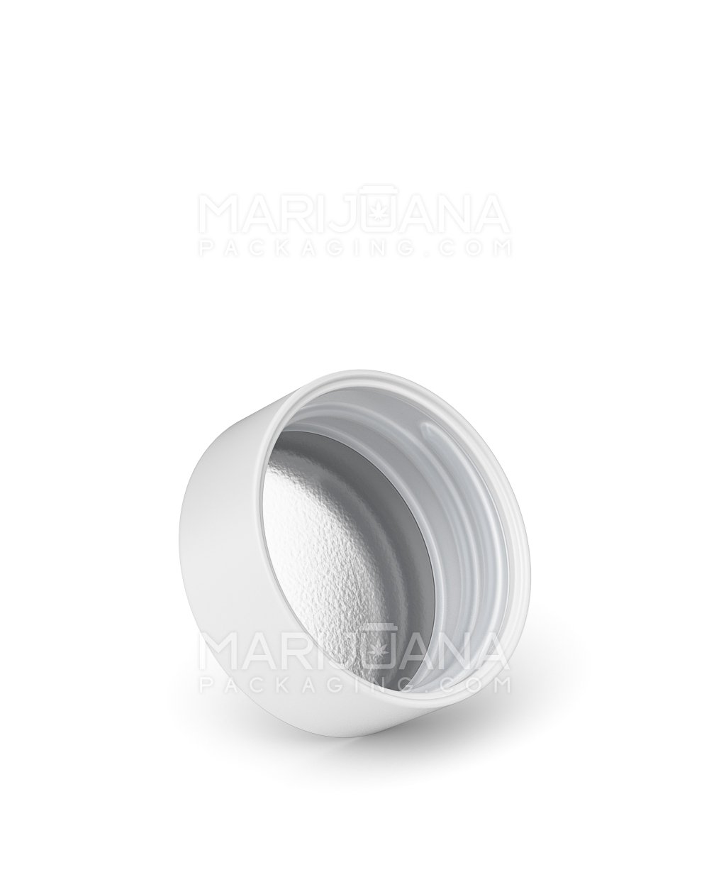 Child Resistant | Smooth Push Down & Turn Plastic Caps w/ Foil Liner | 38mm - Matte White - 320 Count - 2