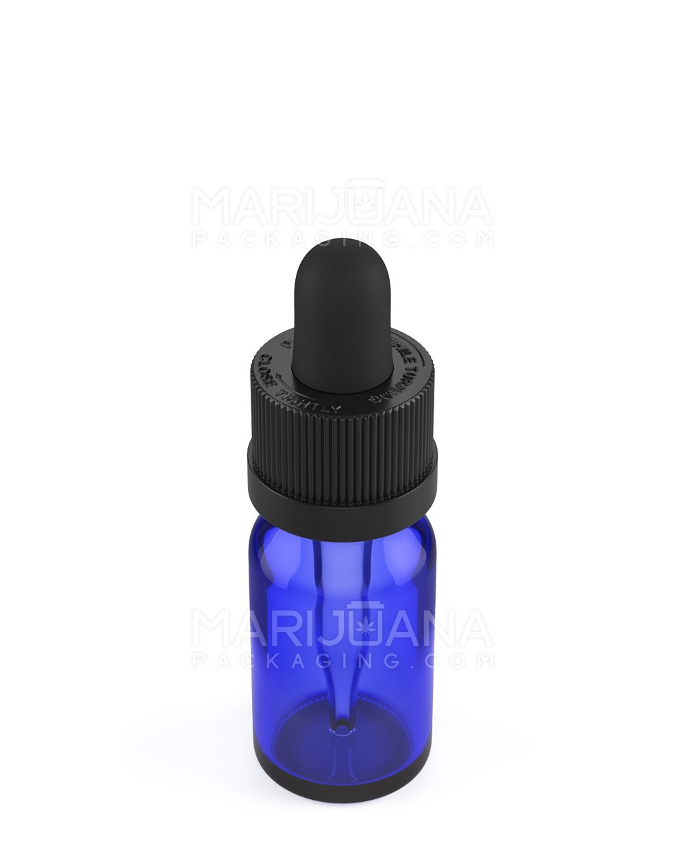 Child Resistant | Glass Tincture Bottles w/ Black Ribbed Dropper Cap | 10mL - Blue - 120 Count - 3