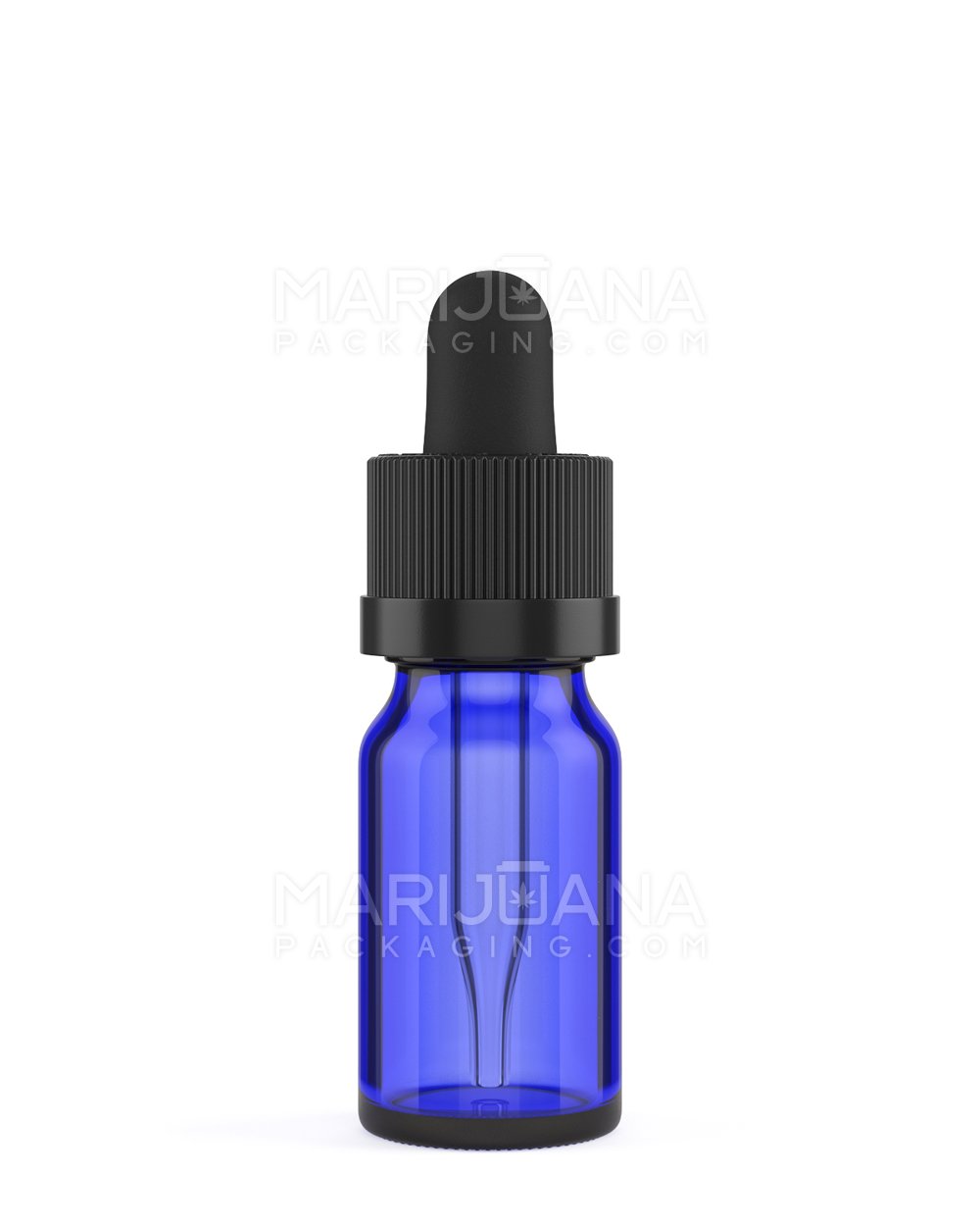 Child Resistant | Glass Tincture Bottles w/ Black Ribbed Dropper Cap | 10mL - Blue - 120 Count - 2