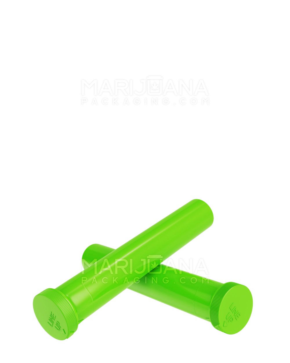 Child Resistant | ‘Line-Up Arrow’ Pre-Roll Tubes | 94mm - Opaque Green Plastic - 750 Count - 5