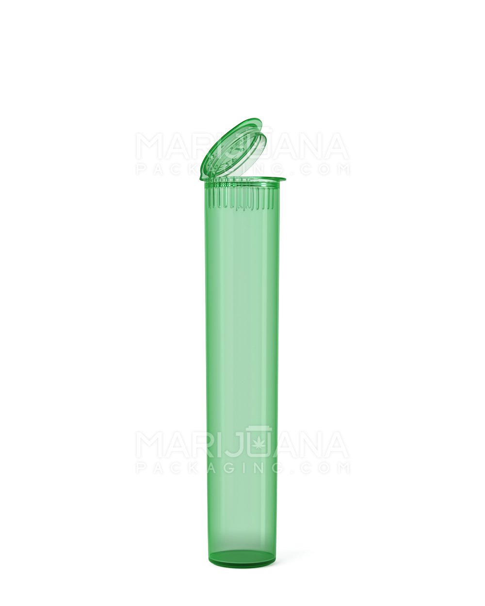 Child Resistant Pop Top Translucent Plastic Pre-Roll Tubes | 95mm - Green | Sample - 1