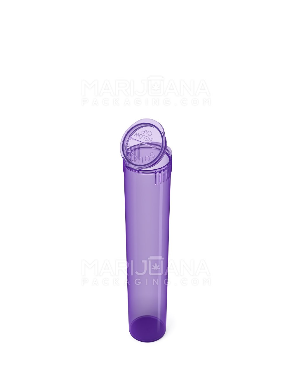 Child Resistant | Pop Top Translucent Plastic Pre-Roll Tubes | 95mm - Purple - 1000 Count - 3