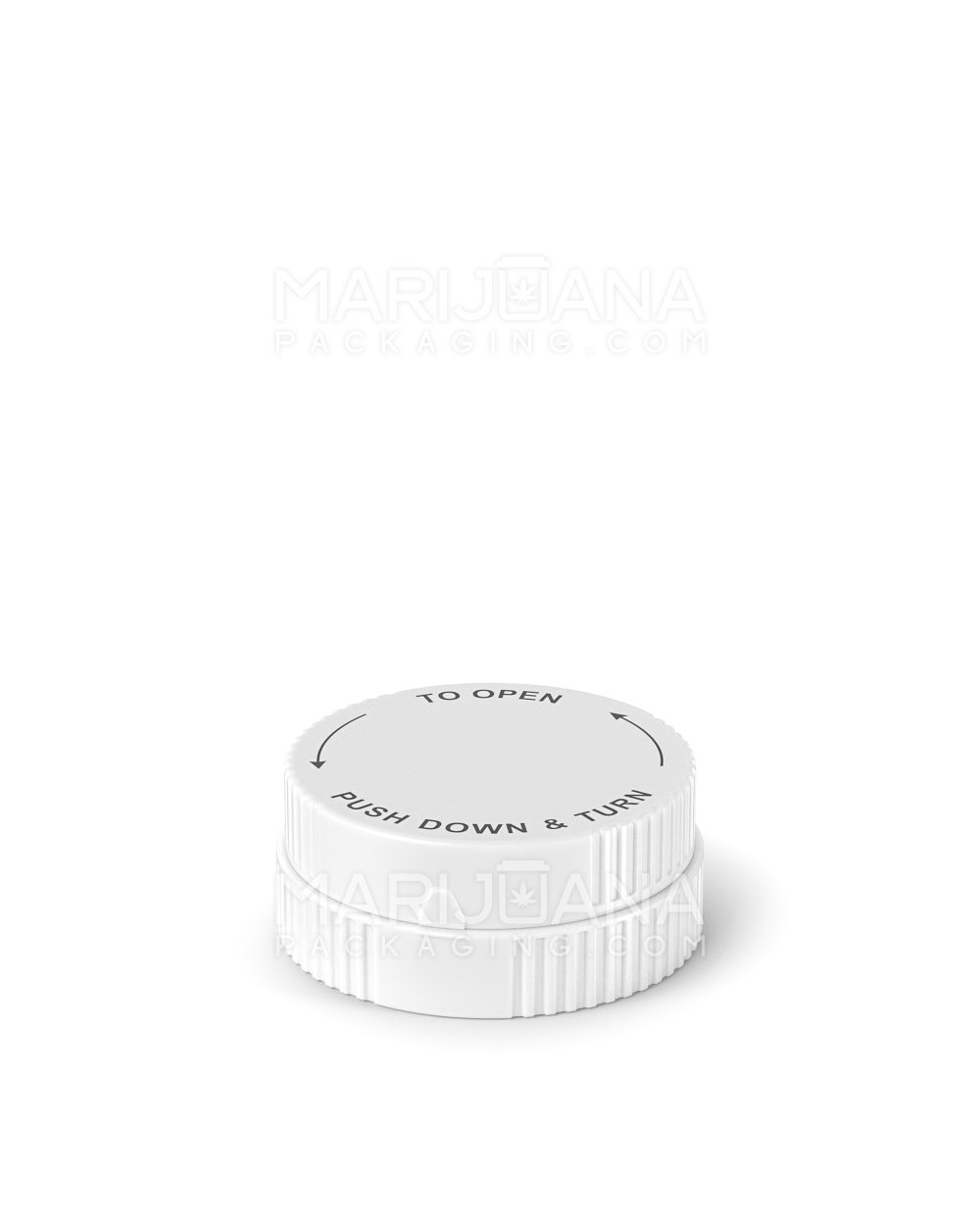 Child Resistant | Push & Turn Vial with Grinder Cap | 40dr - White Plastic - 150 Count - 9