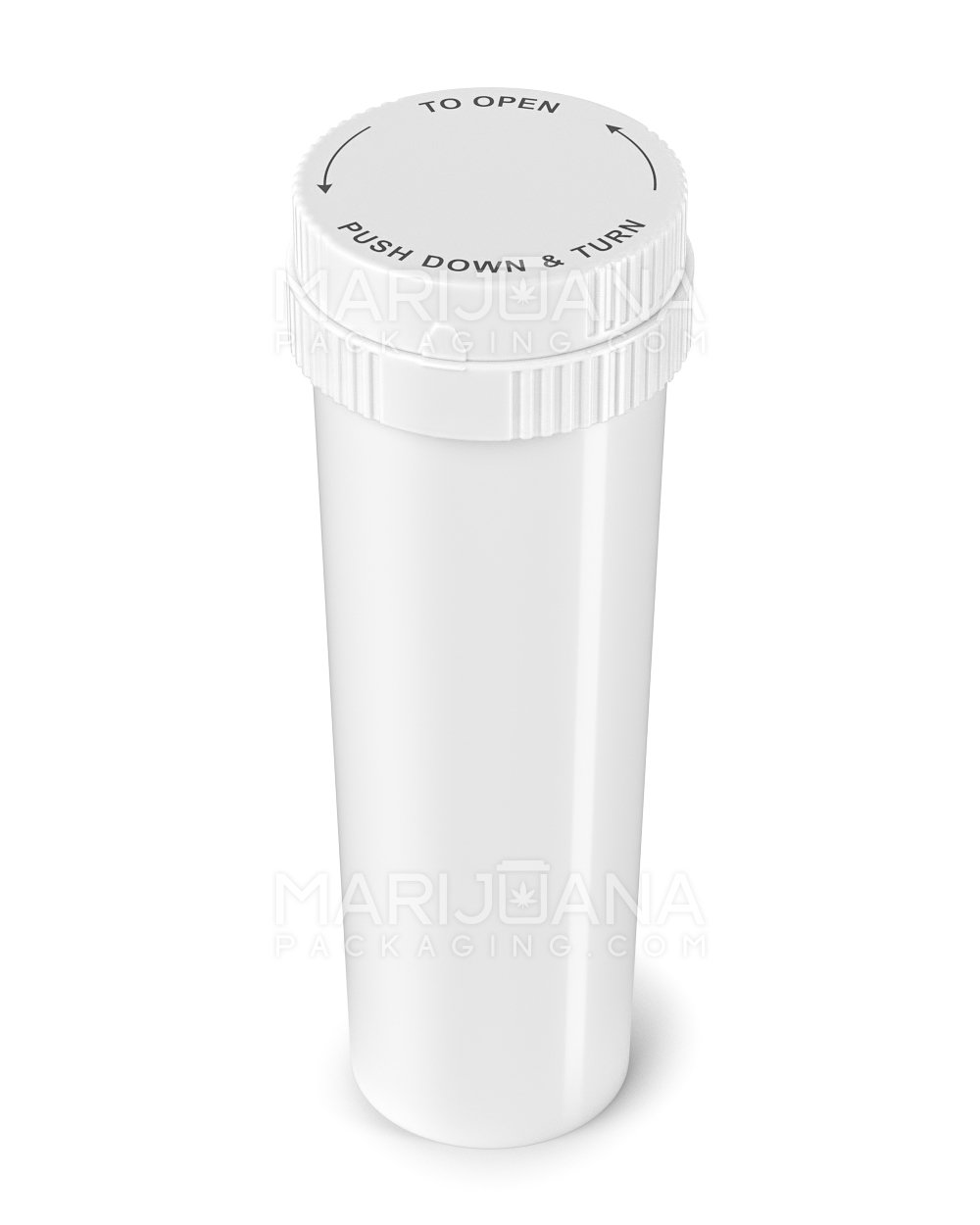Child Resistant | Push & Turn Vial with Grinder Cap | 60dr - White Plastic - 100 Count - 3