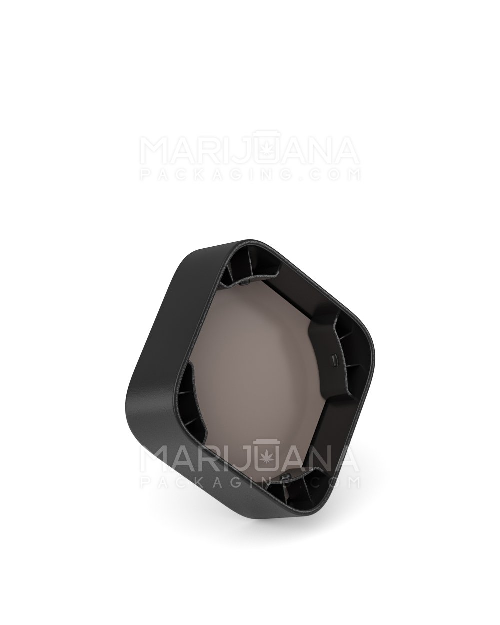 Child Resistant | Qube Black Glass Concentrate Jar w/ White Interior & Black Cap | 32mm - 5mL - 250 Count - 9