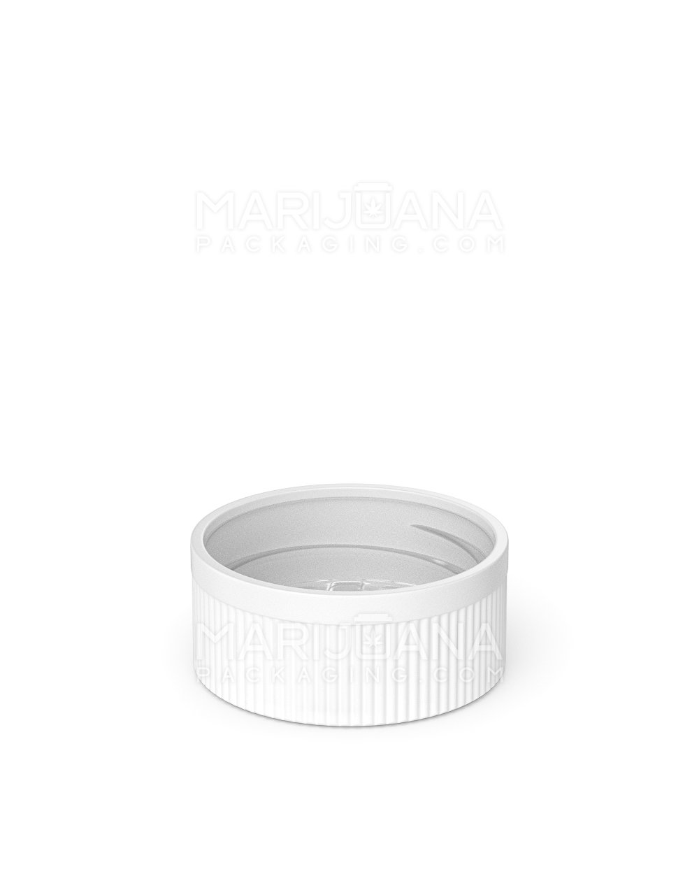 Child Resistant | Ribbed Push Down & Turn Plastic Caps | 33mm - Semi Gloss White - 252 Count - 4