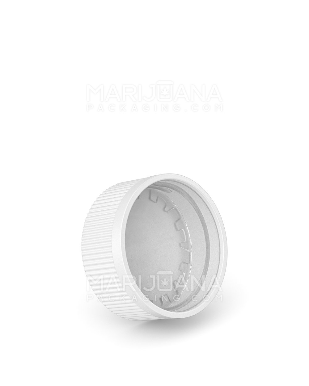 Child Resistant | Ribbed Push Down & Turn Plastic Caps | 33mm - Semi Gloss White - 252 Count - 2