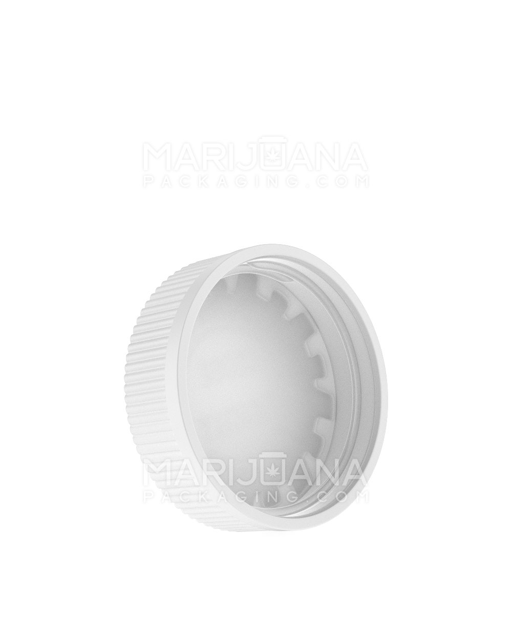 Child Resistant | Ribbed Push Down & Turn Plastic Caps | 53mm - Matte White - 120 Count - 2