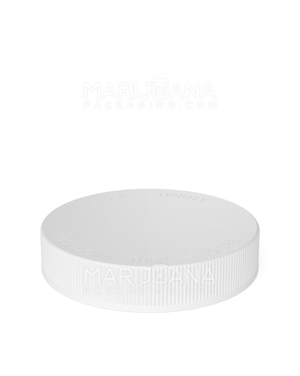 Child Resistant | Ribbed Push Down & Turn Plastic Caps | 89mm - Semi Gloss White - 205 Count - 3