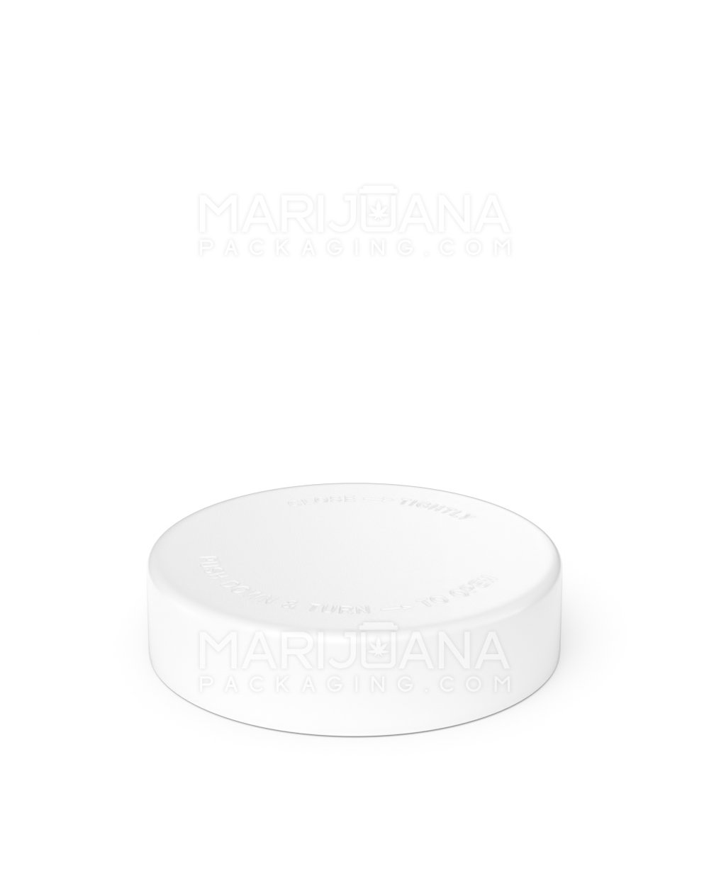 Child Resistant | Smooth Push Down & Turn Plastic Caps w/ Foam Liner | 57mm - Semi Gloss White - 72 Count - 3