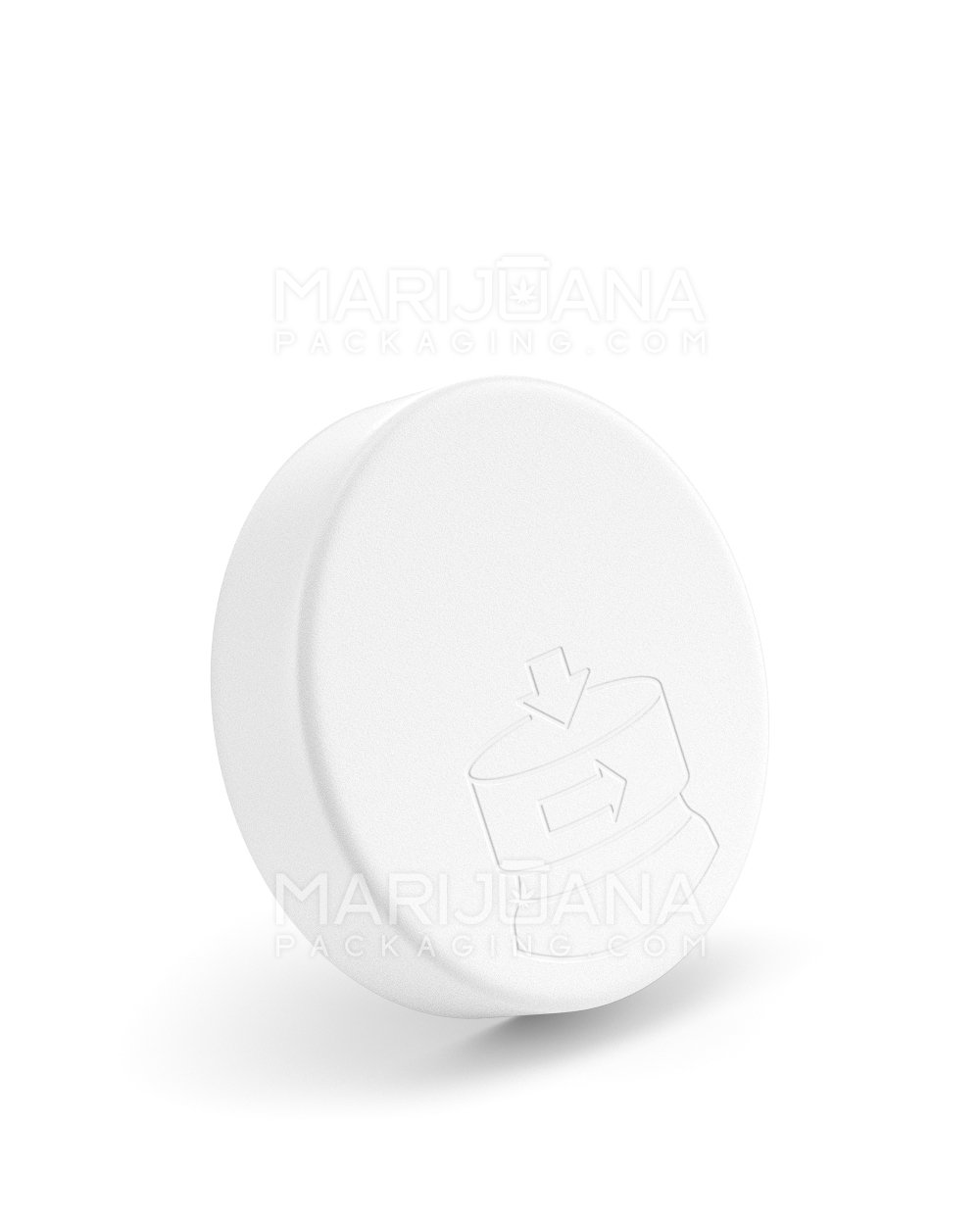 Child Resistant Smooth Push Down & Turn Plastic Caps | 70mm - Matte White | Sample - 1