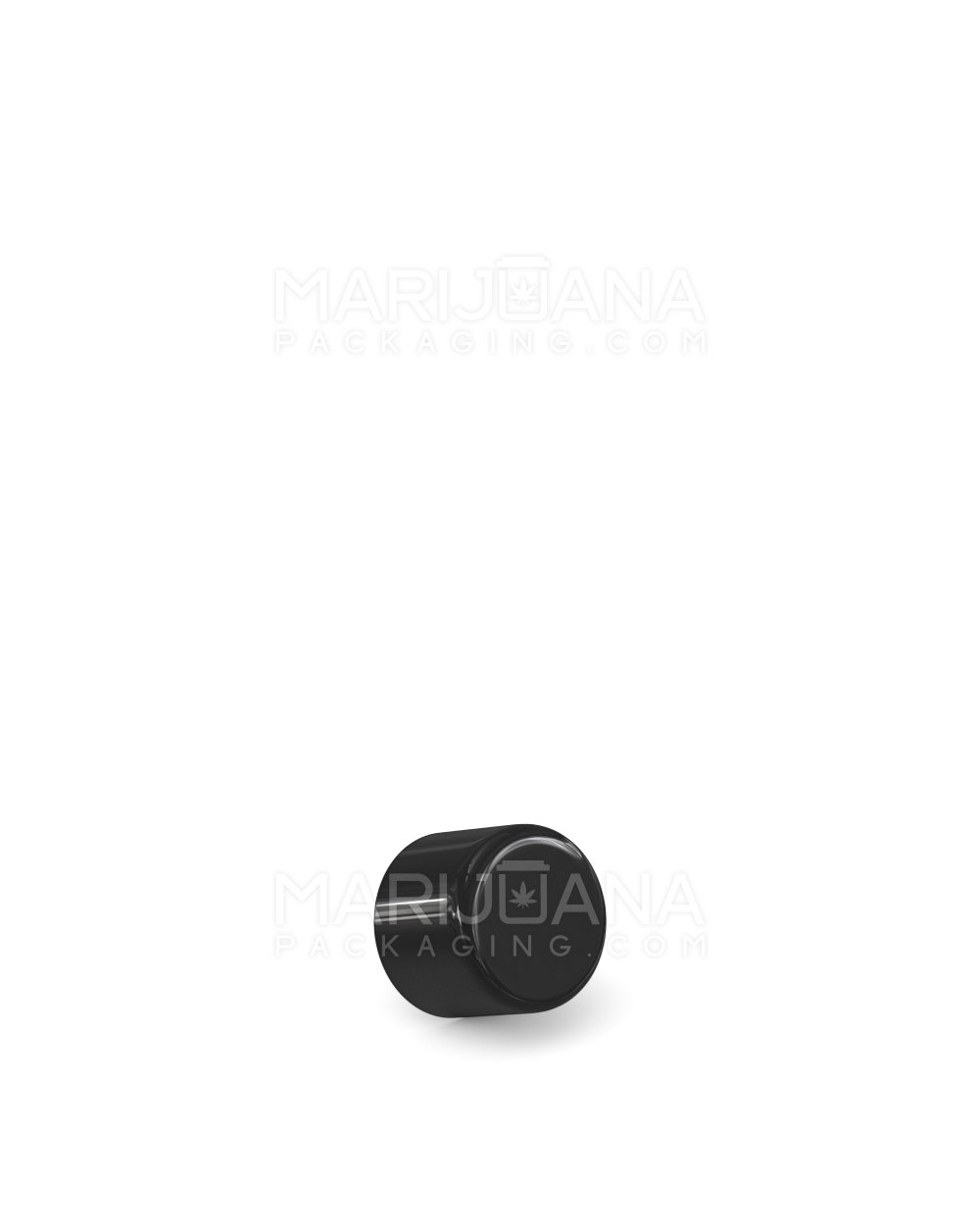 Child Resistant | Smooth Push Down & Turn Plastic Caps w/ Foam Liner | 18mm - Glossy Black - 400 Count - 1
