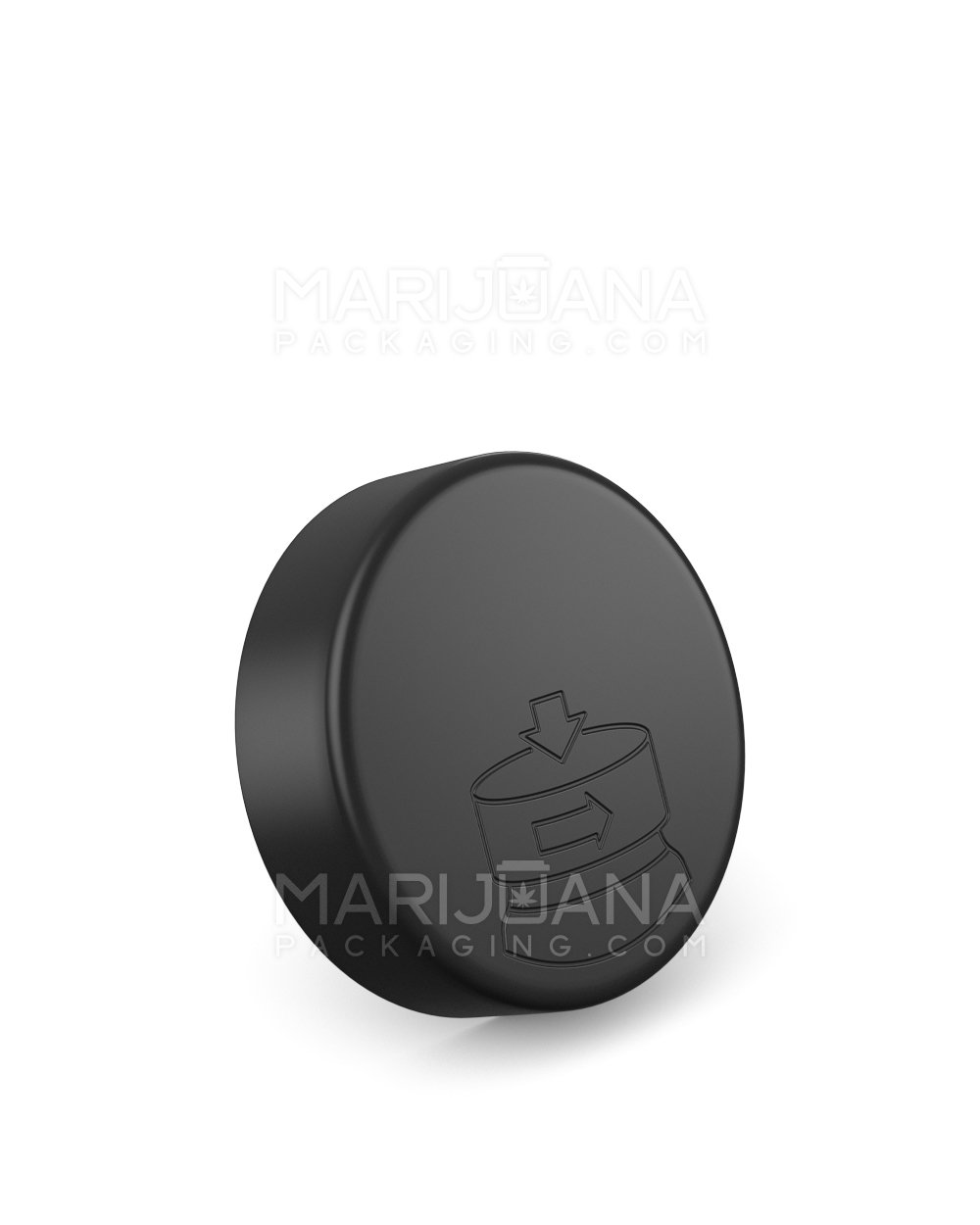 Child Resistant & Sustainable | Recyclable Push & Turn Reclaimed Ocean Plastic Caps w/ Foam Liner | 53mm - Matte Black  - 1
