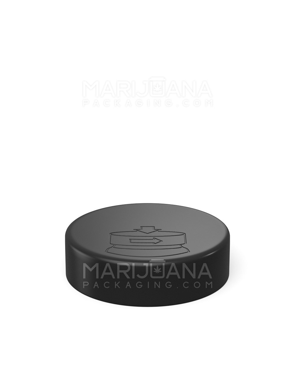 Child Resistant & Sustainable | Recyclable Push & Turn Reclaimed Ocean Plastic Caps w/ Foam Liner | 53mm - Matte Black  - 3