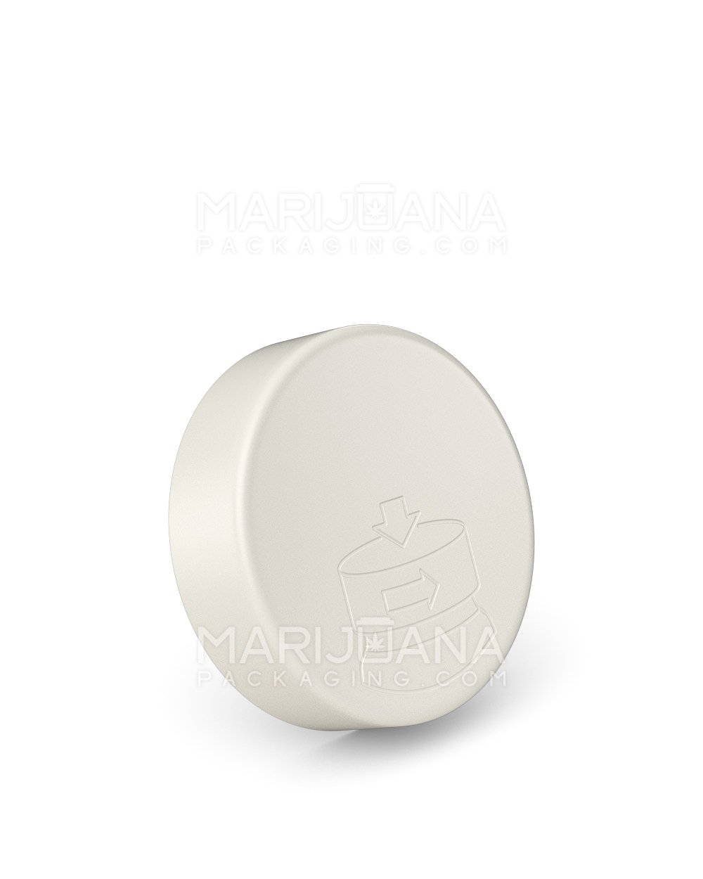 Child Resistant & Sustainable | Recyclable Push & Turn Reclaimed Ocean Plastic Caps w/ Foam Liner | 53mm - Matte White  - 1