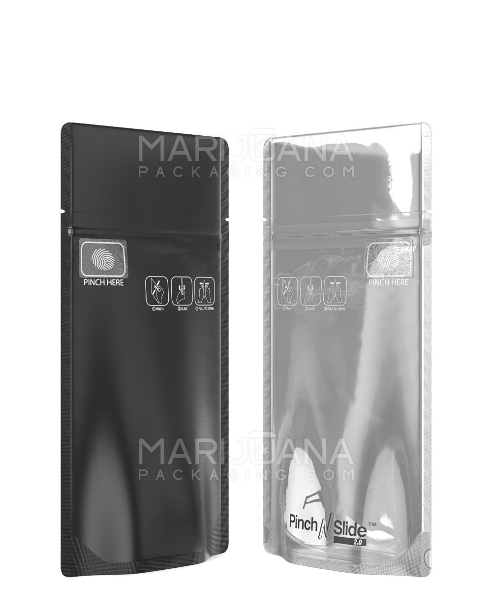 Child Resistant & Tamper Evident Pinch N Slide 3.0 Matte Black Vista Mylar Bags | 3.6in x 5.7in - 3.5g | Sample - 2