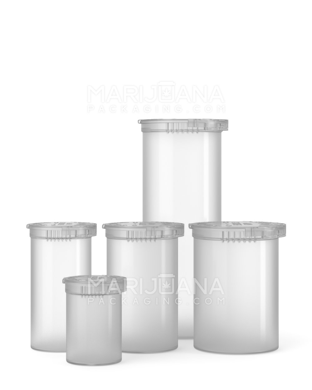 30dr Child Resistant Transparent White 7g Pop Top Container