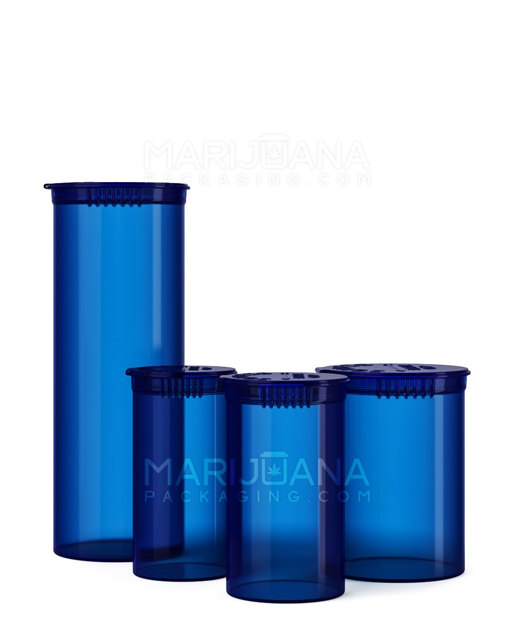 Child Resistant | Transparent Blue Pop Top Bottles | 30dr - 7g - 150 Count - 5