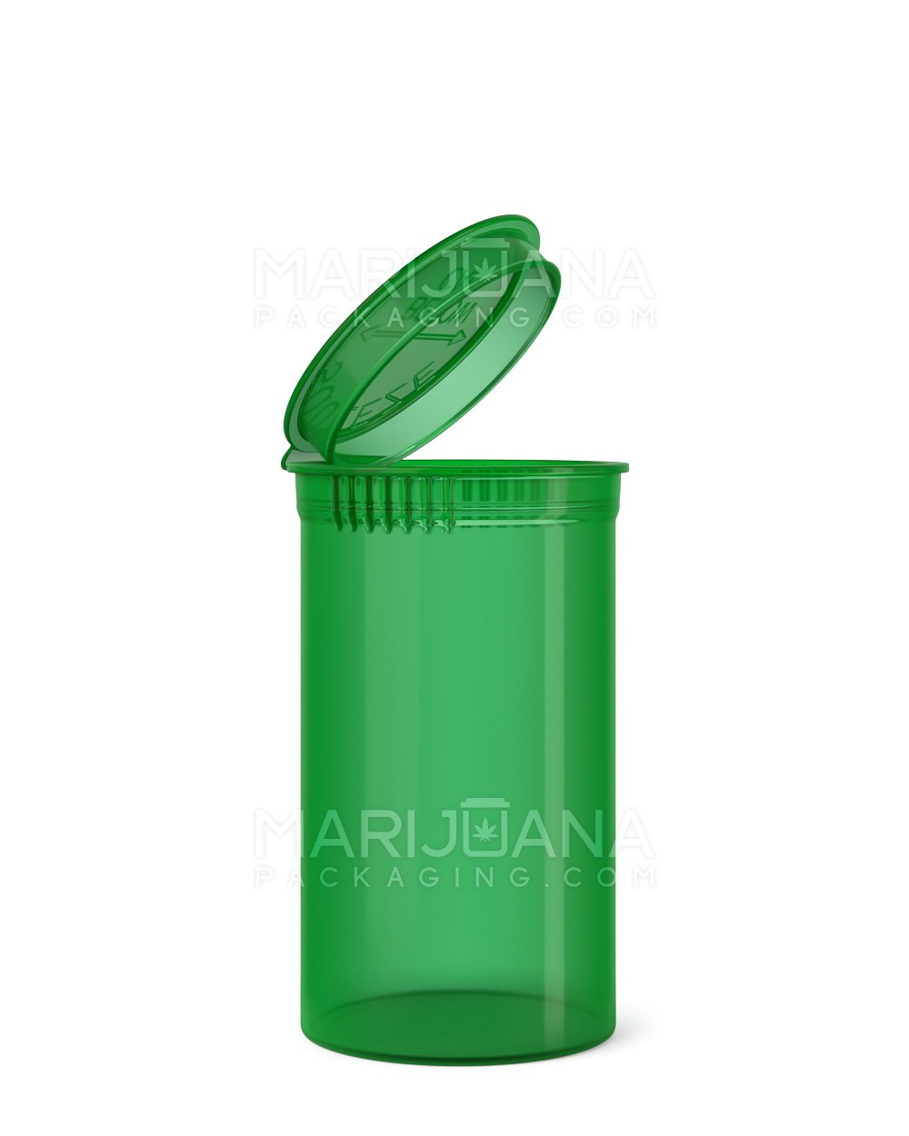 Child Resistant Transparent Green Pop Top Bottles | 19dr - 3.5g | Sample - 1