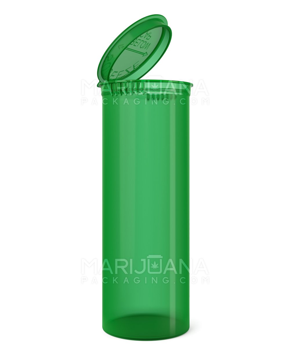 Child Resistant Transparent Green Pop Top Bottles | 60dr - 14g | Sample - 1