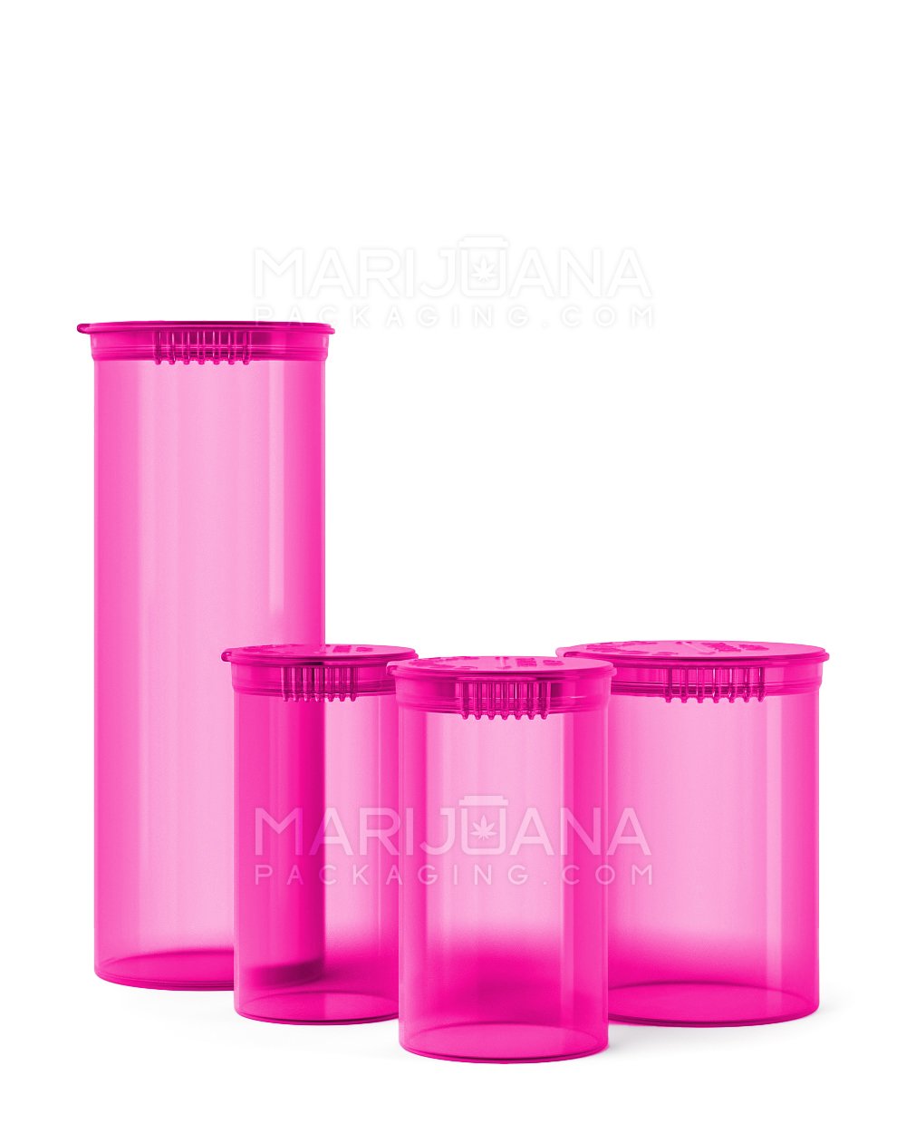 Child Resistant | Transparent Pink Pop Top Bottles | 60dr - 14g - 75 Count - 5