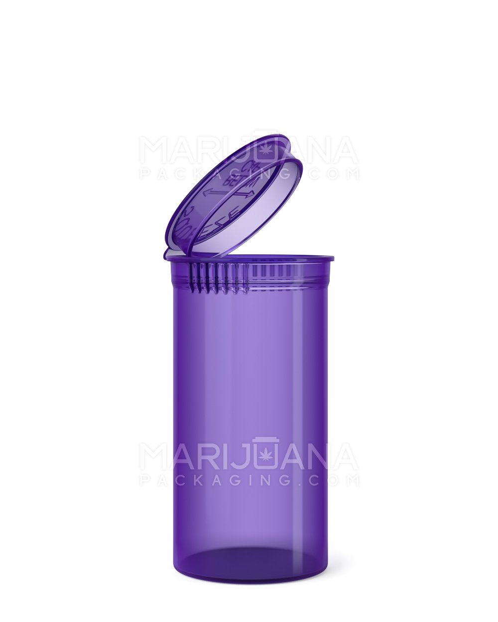 Child Resistant Transparent Purple Pop Top Bottles | 13dr - 2g | Sample - 1
