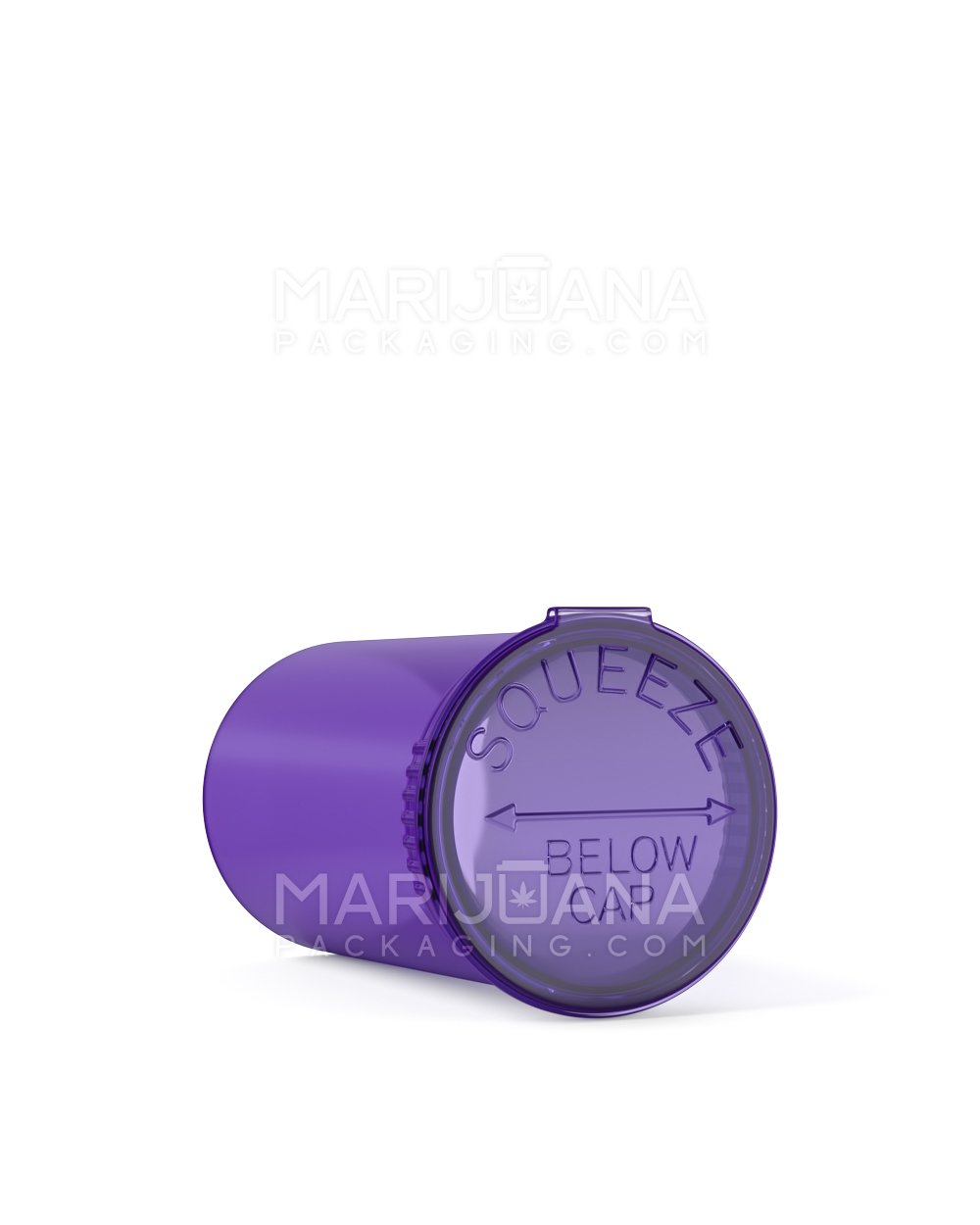 Child Resistant | Transparent Purple Pop Top Bottles | 19dr - 3.5g - 225 Count - 3