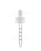 Child Resistant | White Graduated Ribbed Glass Dropper Cap | 1oz - 1mL - 360 Count