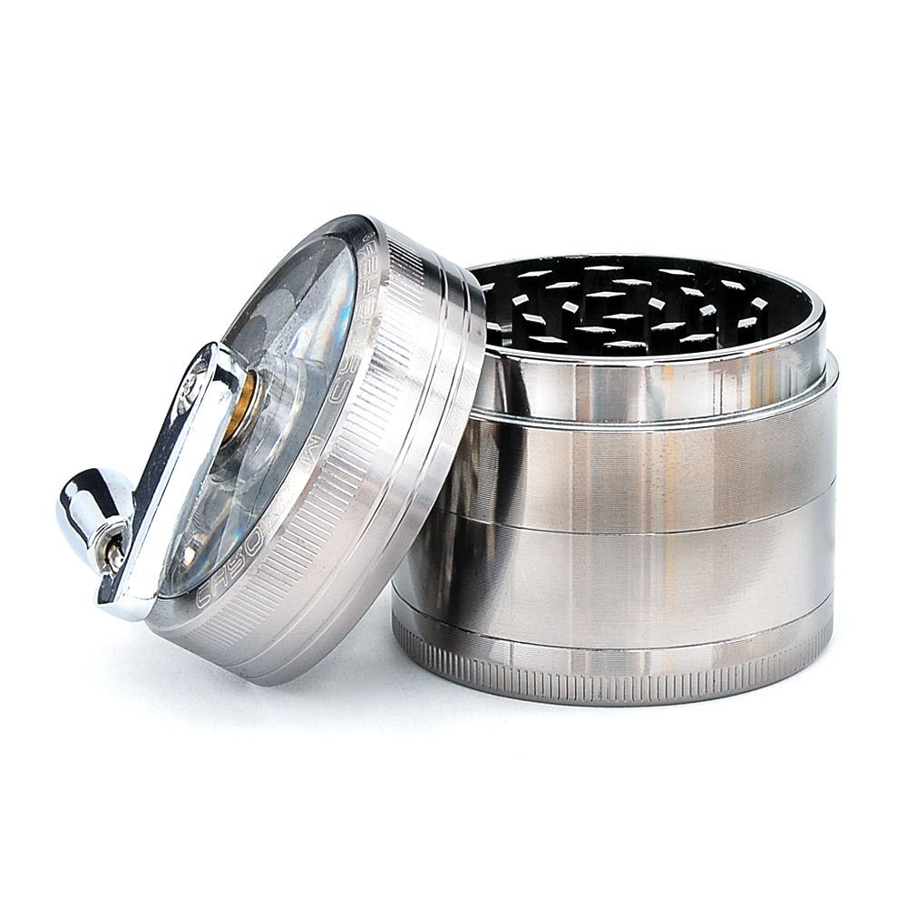 CHROMIUM CRUSHER | Magnetic Metal Grinder w/ Handle | 4 Piece - 57mm - Silver - 1
