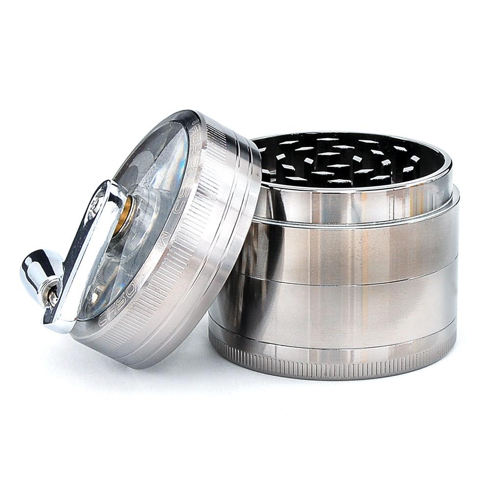 CHROMIUM CRUSHER | Magnetic Metal Grinder w/ Handle | 4 Piece - 63mm - Silver - 1
