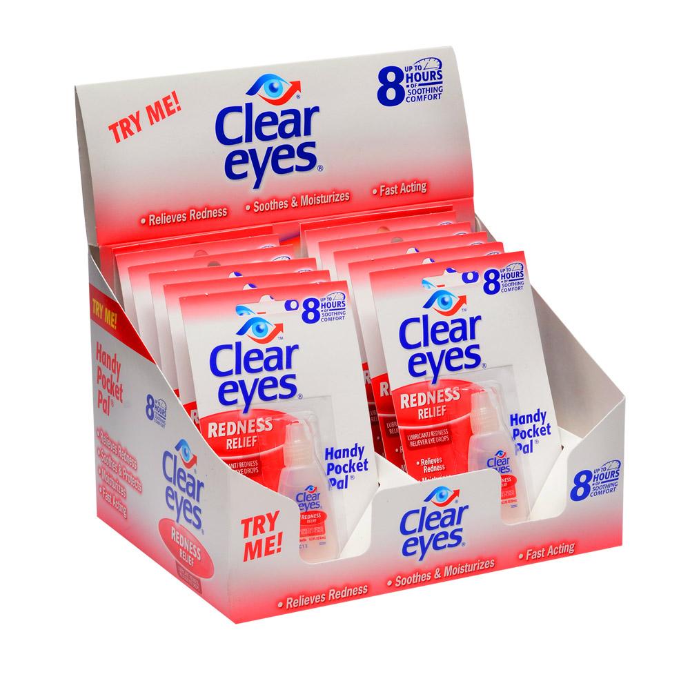 CLEAR EYES | 'Retail Display' Redness Relief Eye Drops | 8hr Comfort - Fast Acting - 12 Count - 1