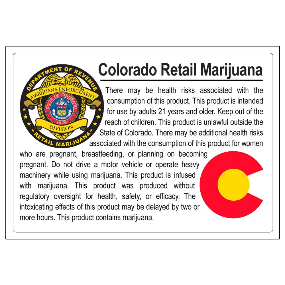 Colorado Compliant Labels - Retail Marijuana | 2in x 3in - Rectangle - 1000 Count - 4