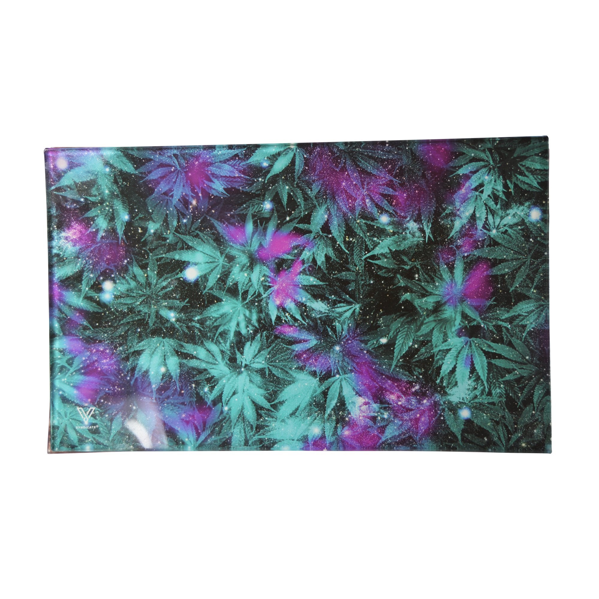 V-SYNDICATE | Cosmic Chronic Glass Rolling Tray | 10in x 6.3in - Medium - Glass - 1