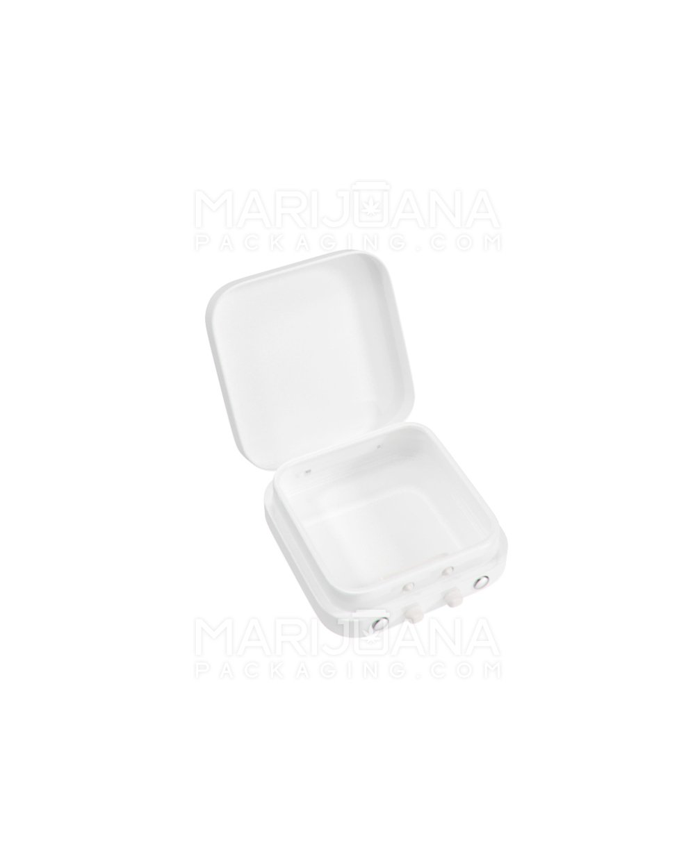 Custom 100% Recyclable Child Resistant Hinged-Lid Micro Pack Edible Container | 53.4mm x 50.1mm - White Tin - 2