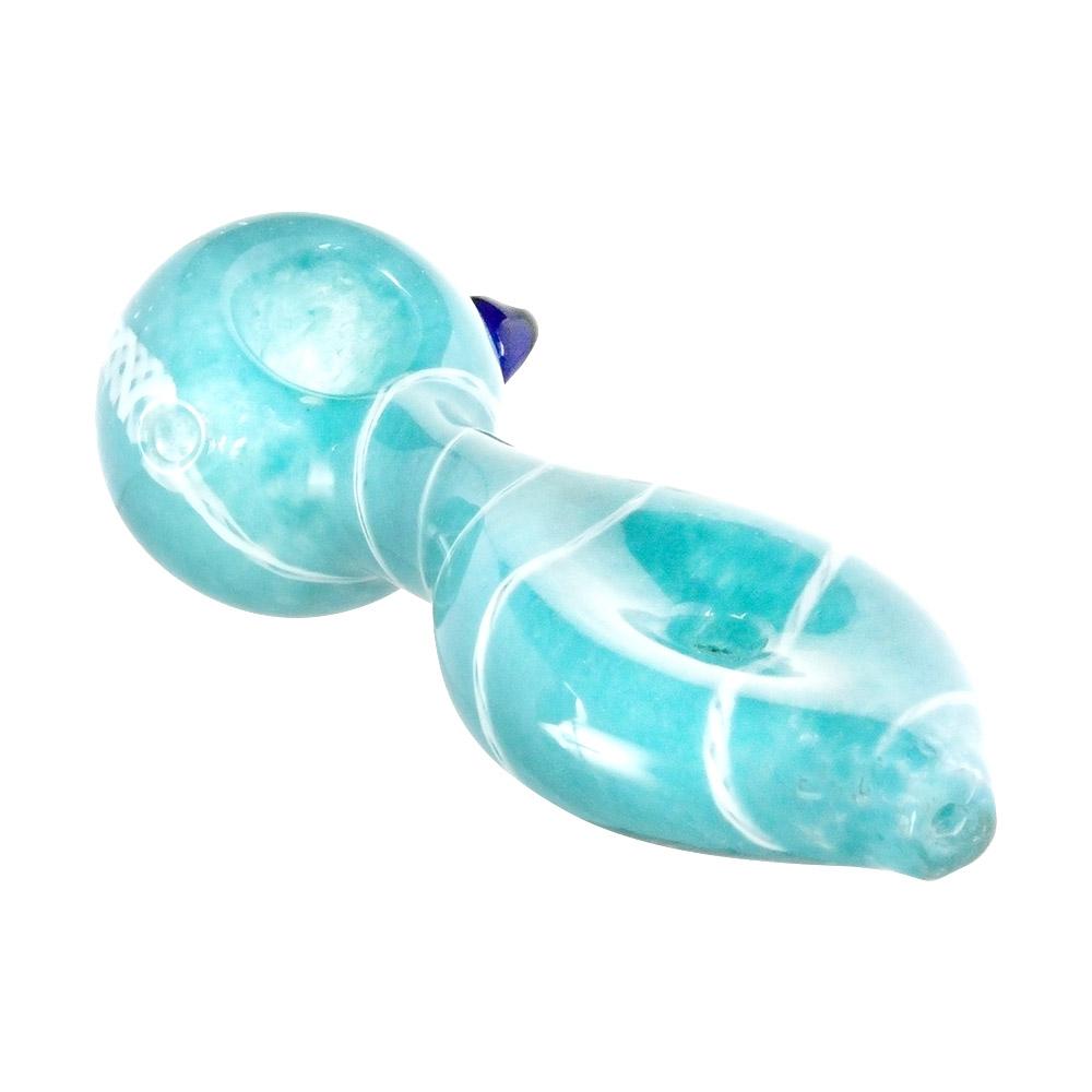 Frit & Spiral Donut Spoon Hand Pipe w/ Knocker | 4.5in Long - Glass - Assorted - 6