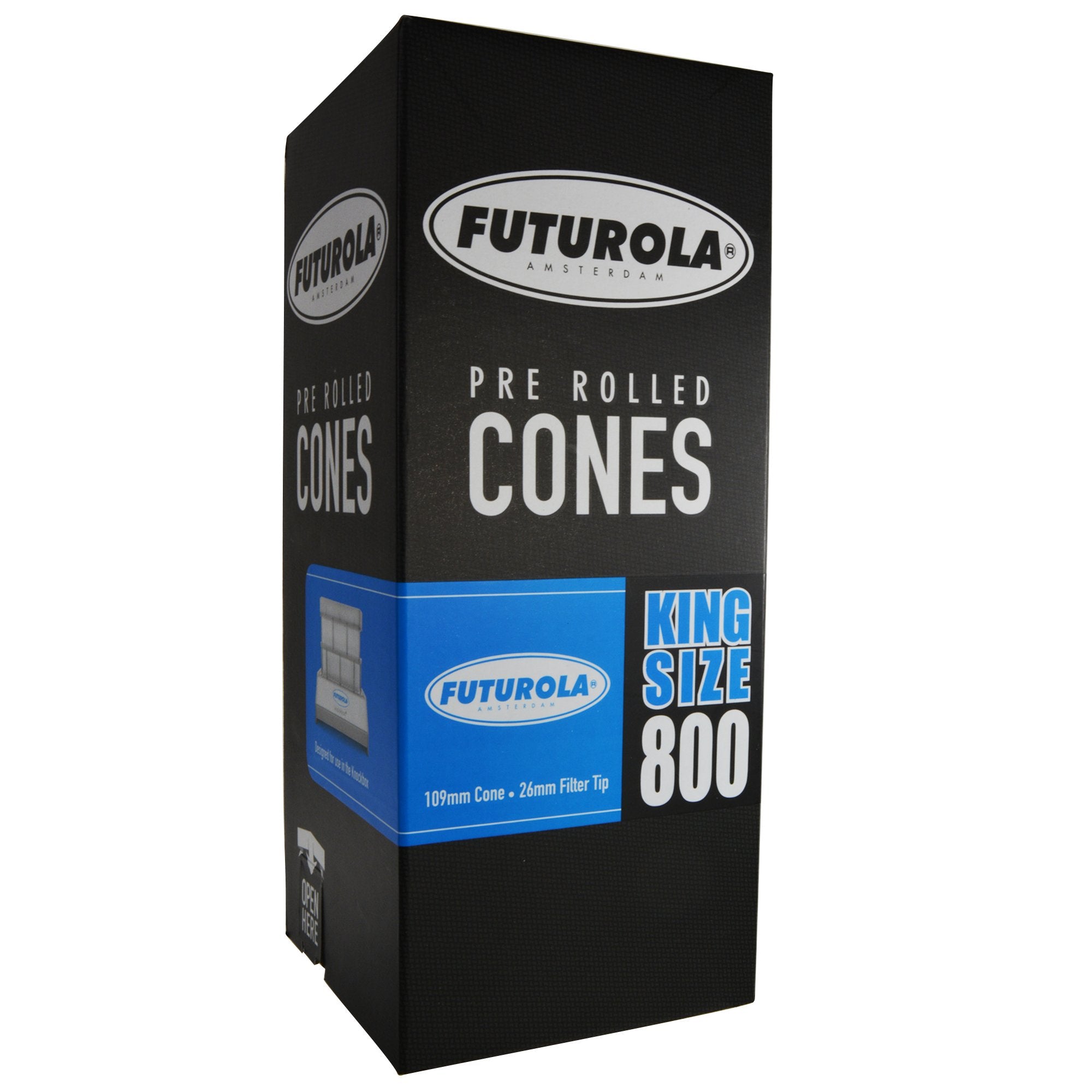 FUTUROLA | King Size Pre-Rolled Cones | 109mm - Classic White Paper - 800 Count - 1