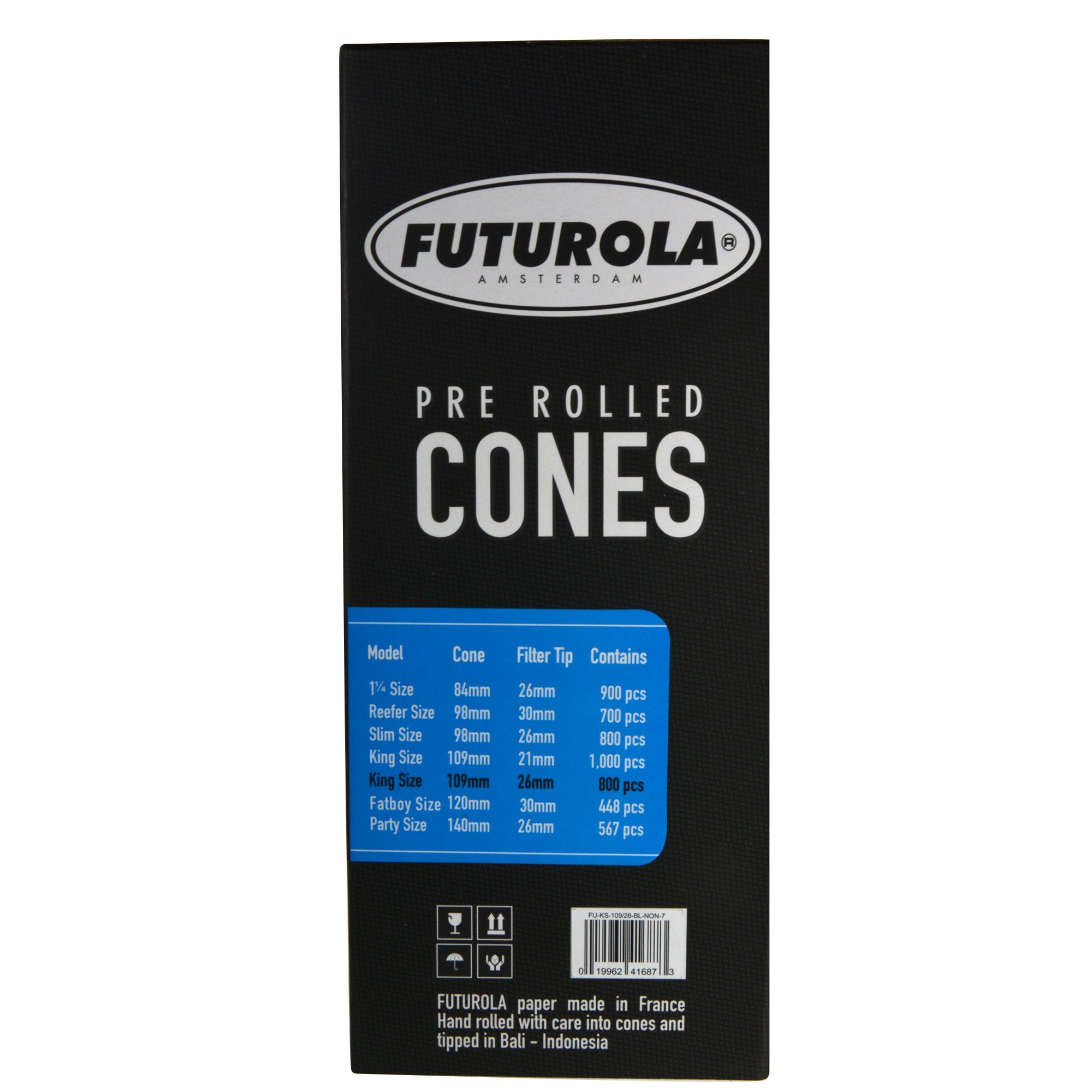 FUTUROLA | King Size Pre-Rolled Cones | 109mm - Classic White Paper - 800 Count - 2