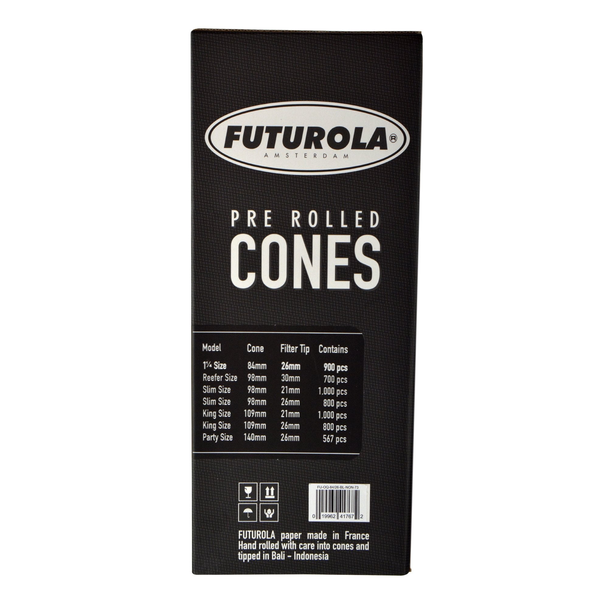 FUTUROLA | 1 1/4 Size Pre-Rolled Cones | 84mm - Classic White Paper - 900 Count - 3