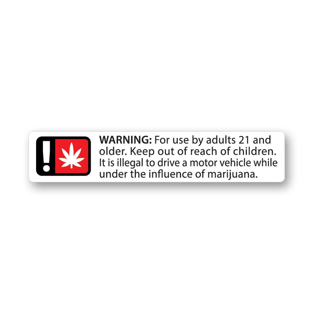 Generic Oregon Compliant Warning Labels | 2.5in x .5in - Rectangle - 1000 Count - 1