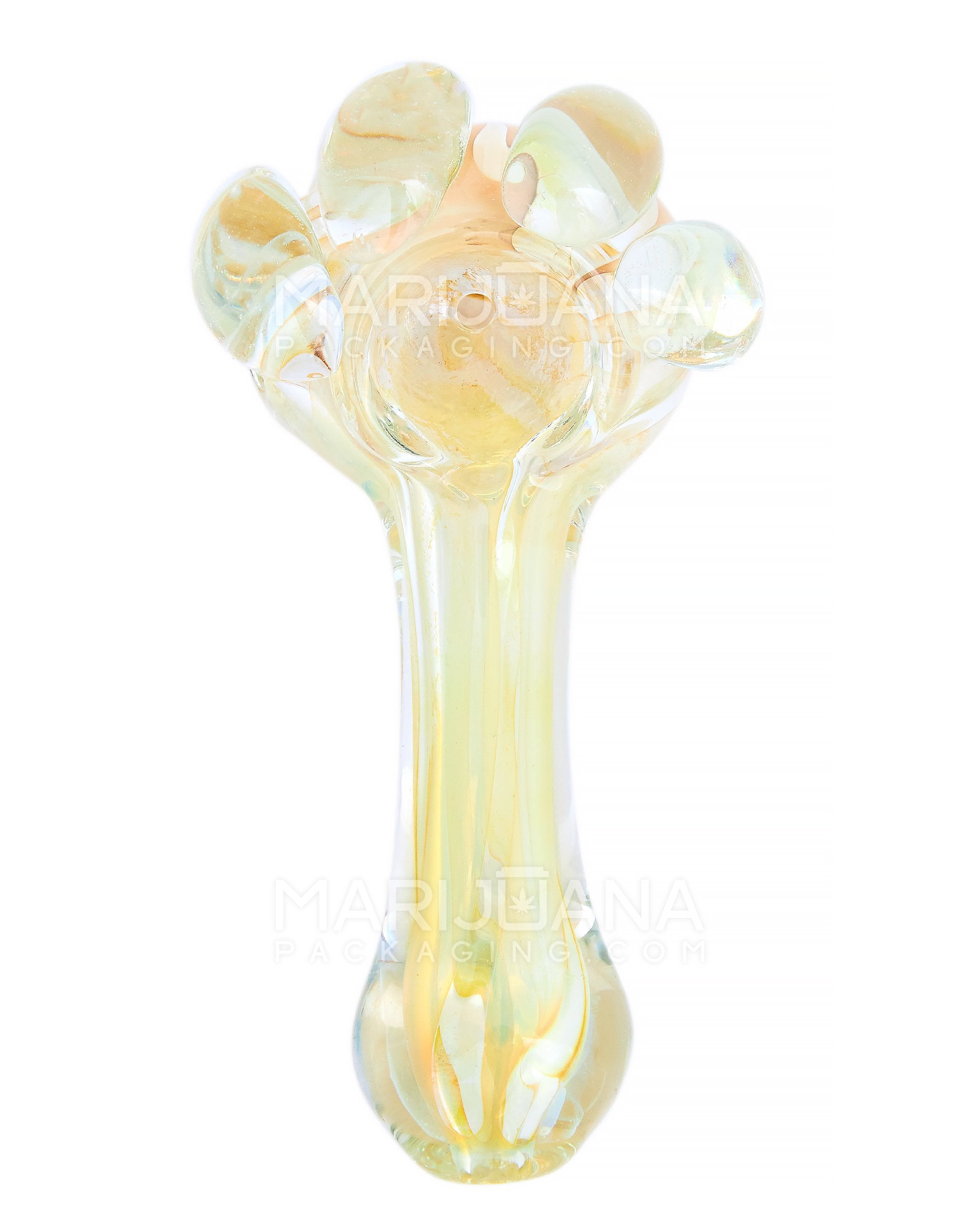 Gold Fumed Bear Claw Spoon Hand Pipe | 4.5in Long - Glass - Gold - 2