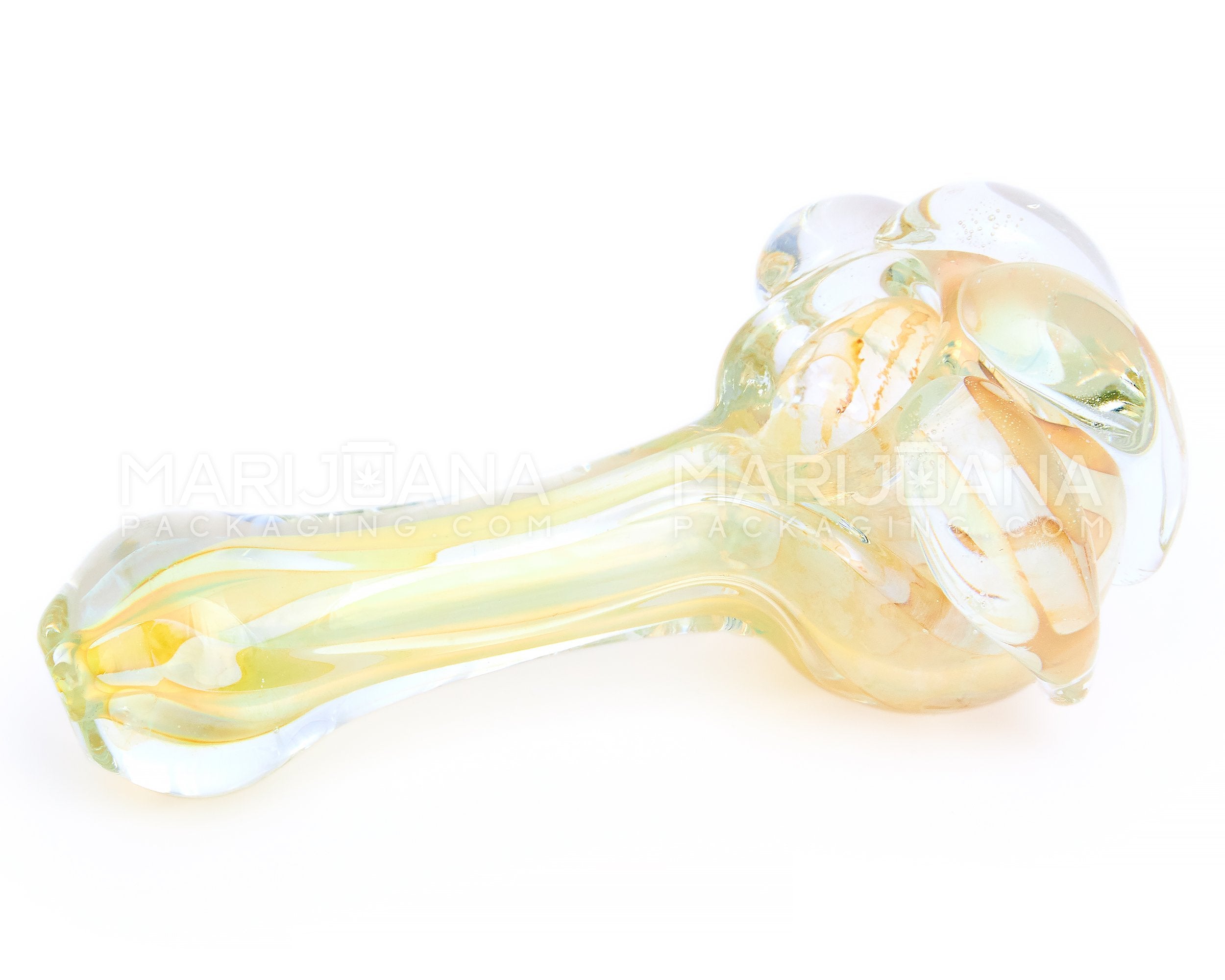 Gold Fumed Bear Claw Spoon Hand Pipe | 4.5in Long - Glass - Gold - 5