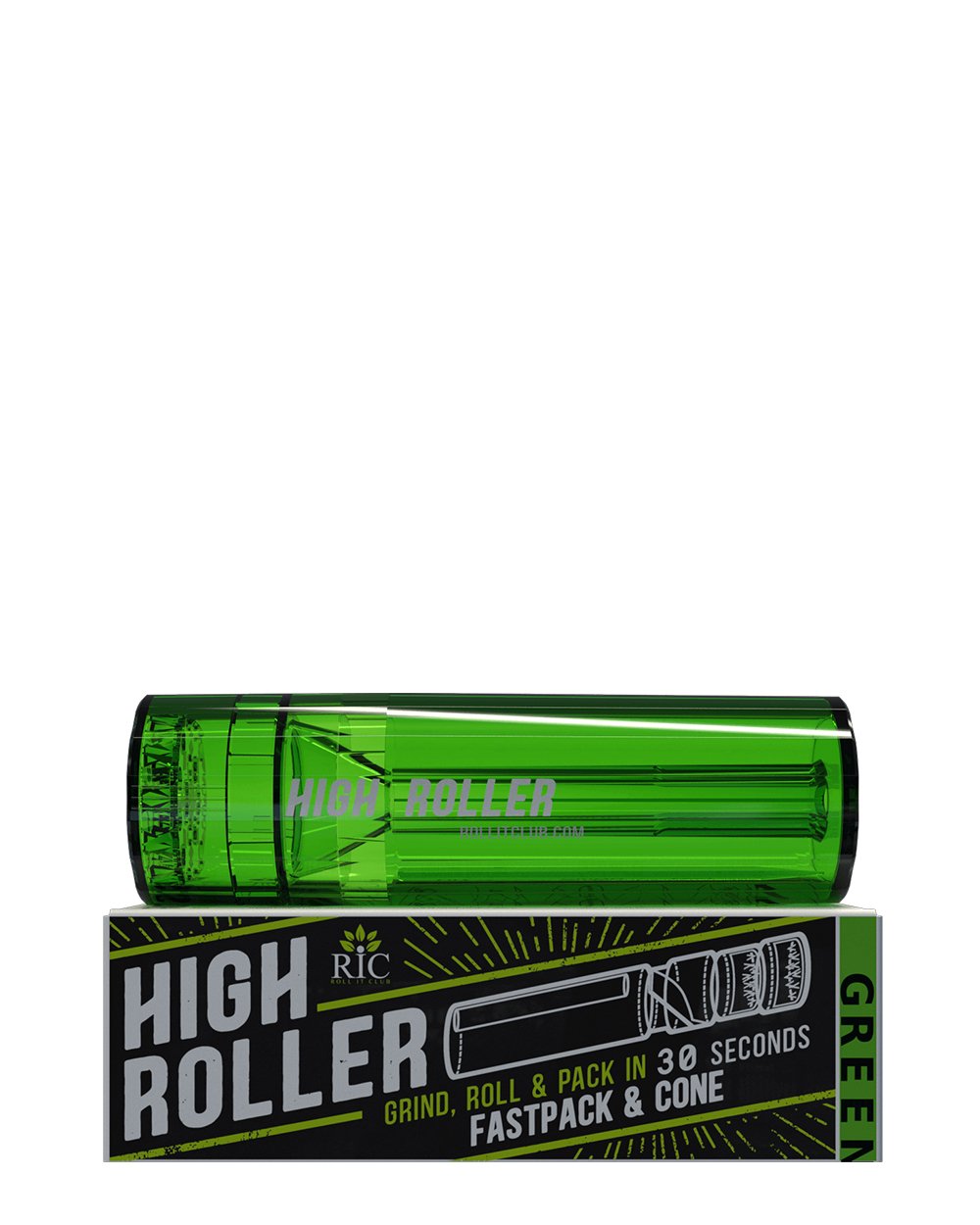 HIGHROLLER | Magnetic Plastic Grinder w/ Storage | 4 Piece - 38mm - Green - 8