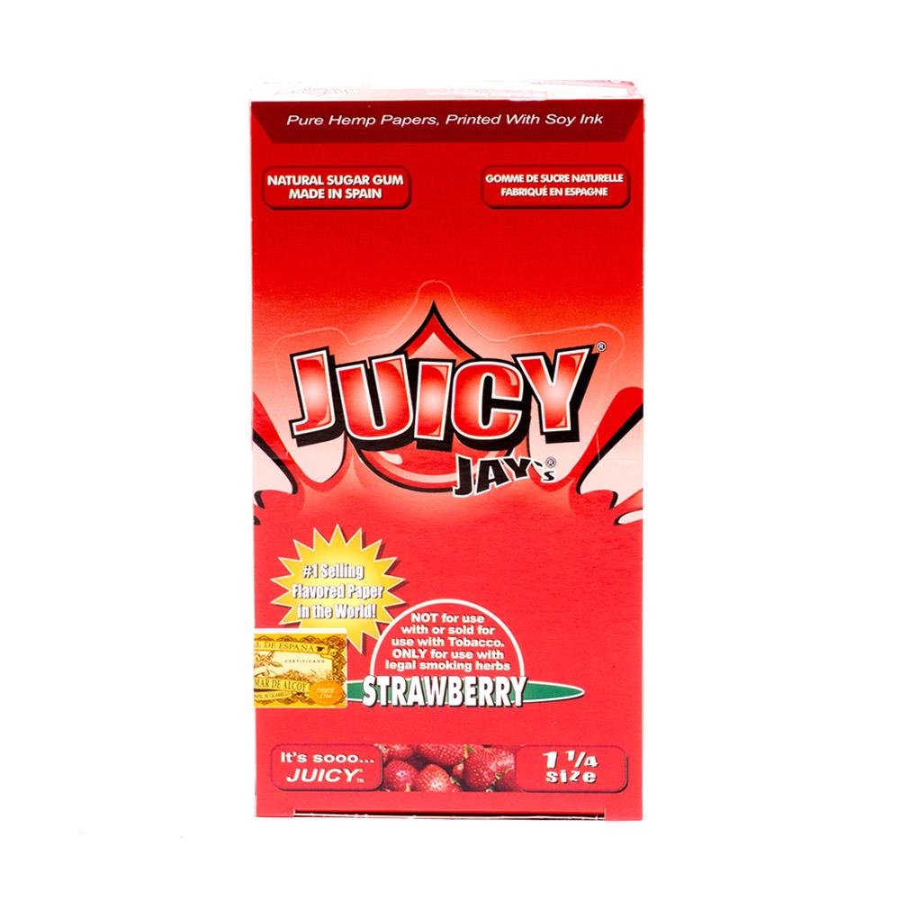 JUICY JAY'S | 'Retail Display' 1 1/4 Size Hemp Rolling Papers | 76mm - Strawberry - 24 Count - 2